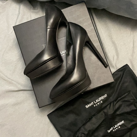 Yves Saint Laurent Janis 105 Pump Seta Calf Nero - Picture 3 of 5